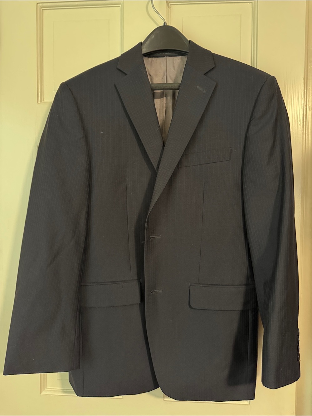 Calvin Klein Men's Black Pinstripe Suit Jacket